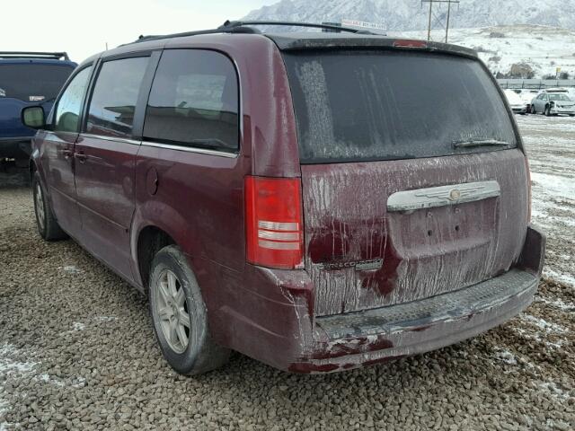 2A8HR54P48R710381 - 2008 CHRYSLER TOWN & COU MAROON photo 3