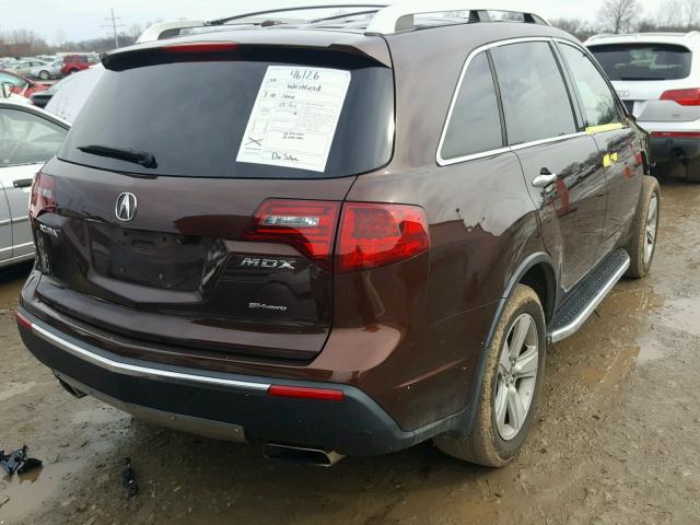 2HNYD2H43AH501580 - 2010 ACURA MDX TECHNO BURGUNDY photo 4