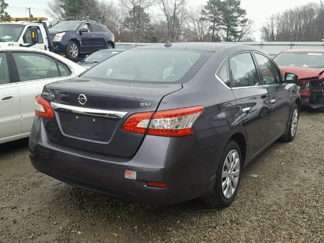 3N1AB7AP5FL687090 - 2015 NISSAN SENTRA S GRAY photo 4