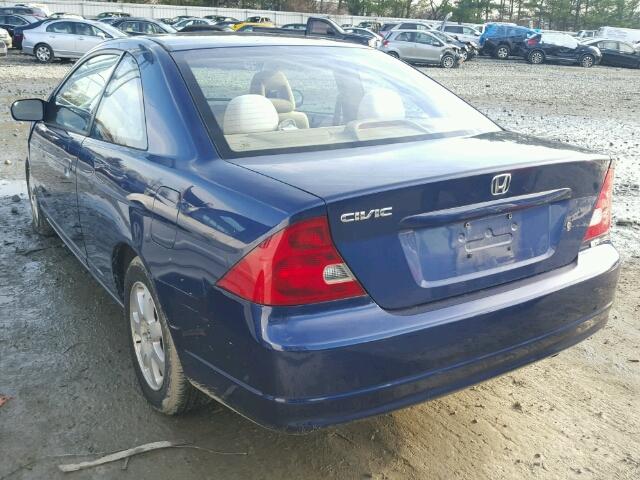 1HGEM22923L070556 - 2003 HONDA CIVIC EX BLUE photo 3