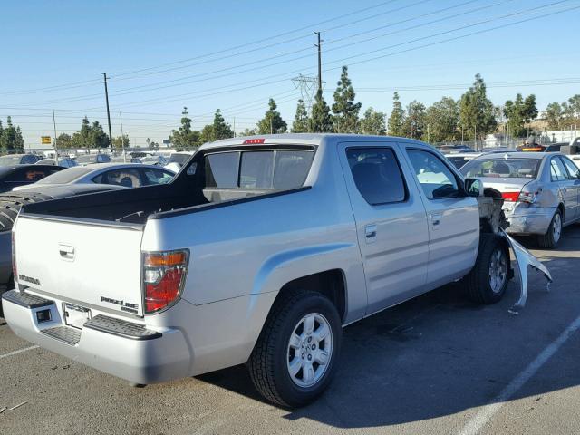 2HJYK16447H521091 - 2007 HONDA RIDGELINE SILVER photo 4