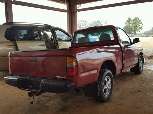 4TANL42N8VZ246080 - 1997 TOYOTA TACOMA RED photo 4