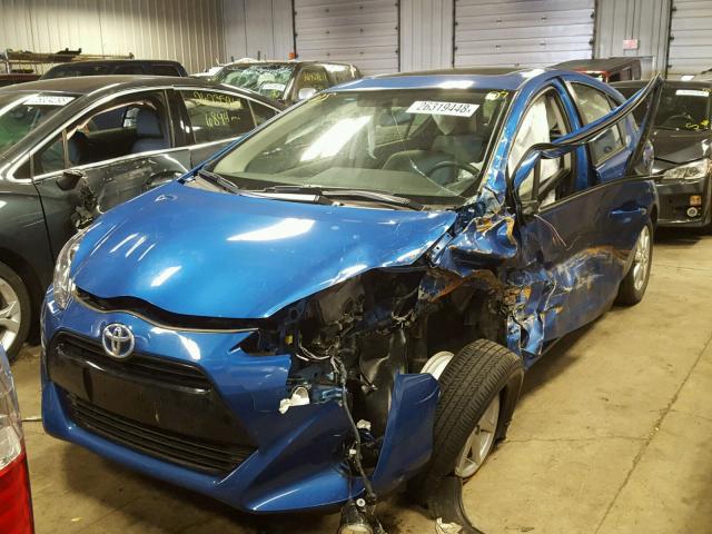 JTDKDTB33G1131921 - 2016 TOYOTA PRIUS C BLUE photo 2