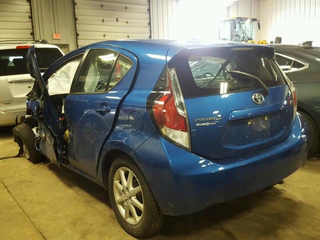 JTDKDTB33G1131921 - 2016 TOYOTA PRIUS C BLUE photo 3