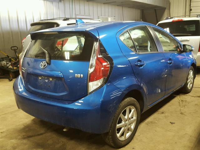 JTDKDTB33G1131921 - 2016 TOYOTA PRIUS C BLUE photo 4