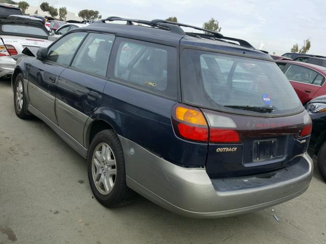 4S3BH665227635559 - 2002 SUBARU LEGACY OUT BLUE photo 3