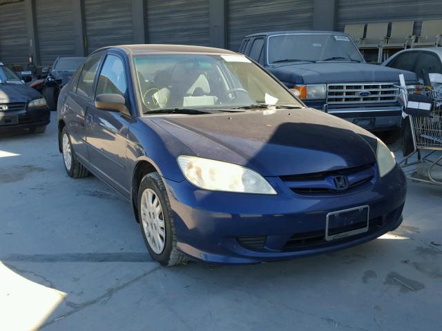 2HGES15605H536518 - 2005 HONDA CIVIC LX BLUE photo 1