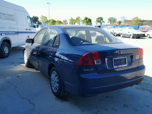 2HGES15605H536518 - 2005 HONDA CIVIC LX BLUE photo 3