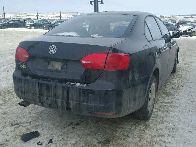 3VW2K7AJ9BM382626 - 2011 VOLKSWAGEN JETTA BASE BLACK photo 4