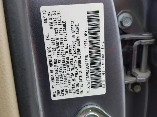 5J8TB3H53EL008576 - 2014 ACURA RDX TECHNO BLUE photo 10