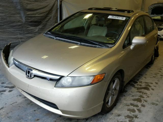 1HGFA16858L115764 - 2008 HONDA CIVIC EX BEIGE photo 2