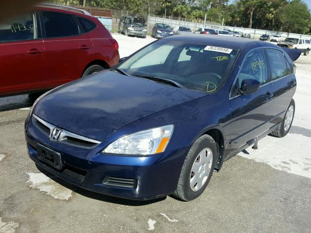 1HGCM56407A212587 - 2007 HONDA ACCORD LX BLUE photo 2