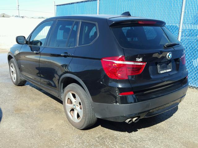 5UXWX5C54CL724155 - 2012 BMW X3 XDRIVE2 BLACK photo 3