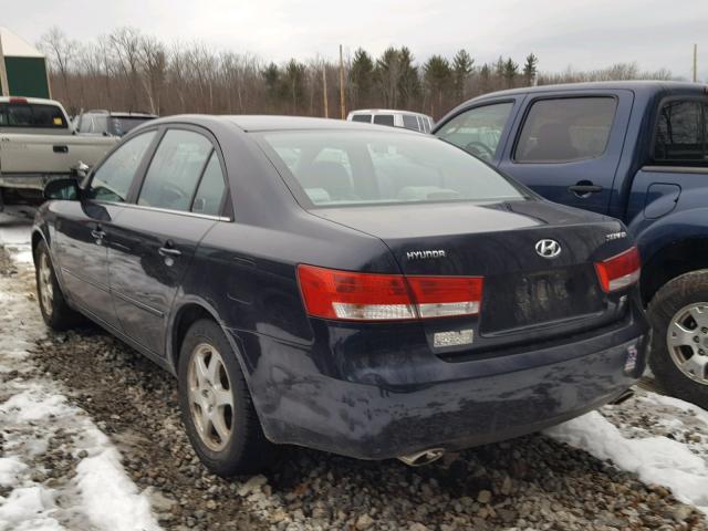 5NPEU46F76H003650 - 2006 HYUNDAI SONATA GLS BLUE photo 3