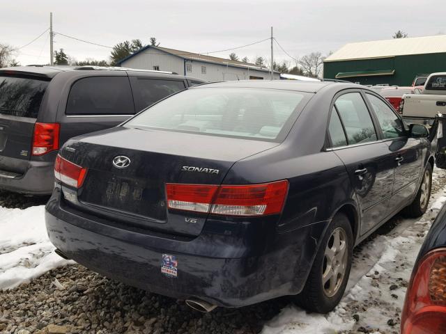 5NPEU46F76H003650 - 2006 HYUNDAI SONATA GLS BLUE photo 4