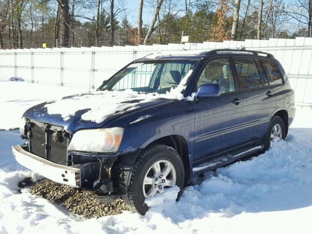 JTEEP21A340016909 - 2004 TOYOTA HIGHLANDER BLUE photo 2