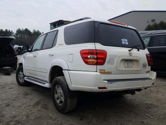 5TDZT38A72S069572 - 2002 TOYOTA SEQUOIA LI WHITE photo 3