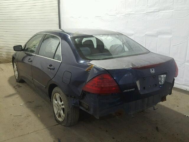 1HGCM56397A202289 - 2007 HONDA ACCORD SE BLUE photo 3