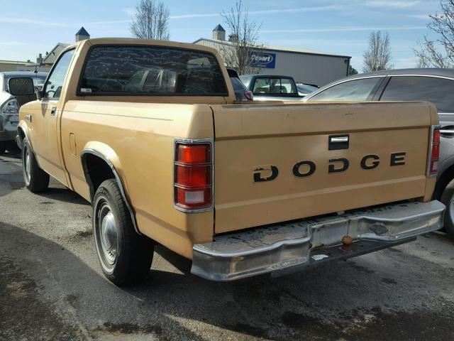 1B7FN14M2HS358182 - 1987 DODGE DAKOTA BROWN photo 3