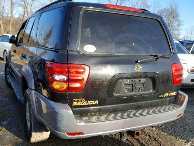 5TDBT44A11S009606 - 2001 TOYOTA SEQUOIA SR BLACK photo 3