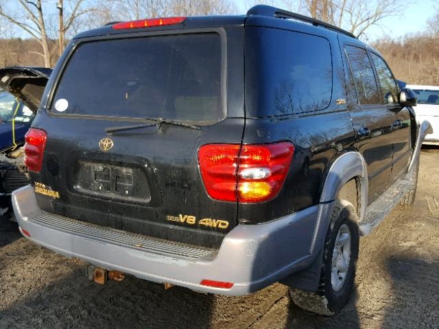 5TDBT44A11S009606 - 2001 TOYOTA SEQUOIA SR BLACK photo 4