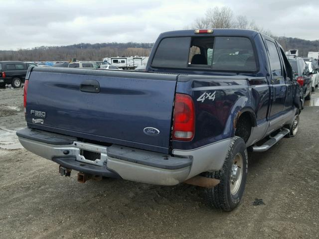 1FTSW31F62EC40610 - 2002 FORD F350 SRW S BLUE photo 4