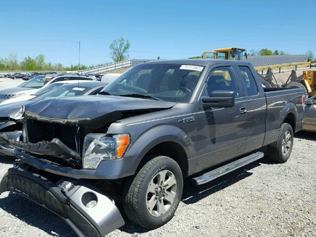 1FTEX1CM1BFA17864 - 2011 FORD F150 SUPER GRAY photo 2