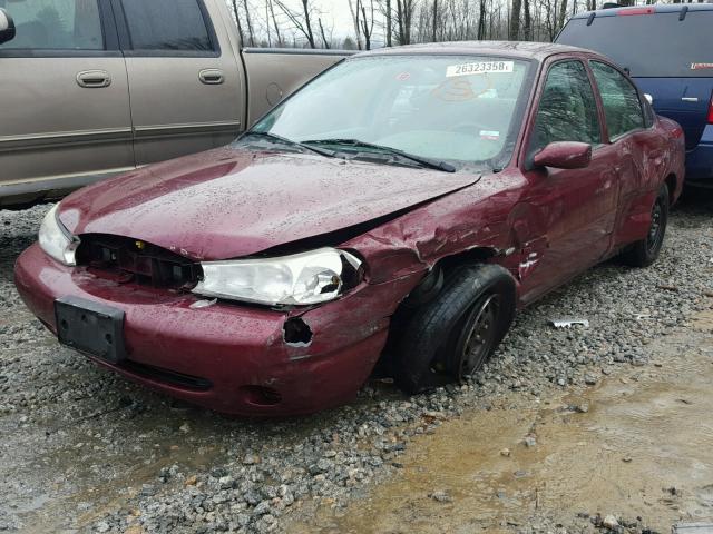 1FAFP663XWK203510 - 1998 FORD CONTOUR LX BURGUNDY photo 2