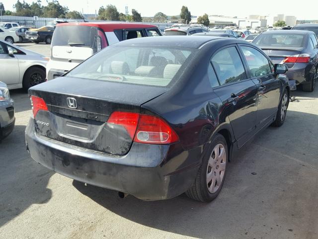 2HGFA16588H343664 - 2008 HONDA CIVIC LX BLACK photo 4