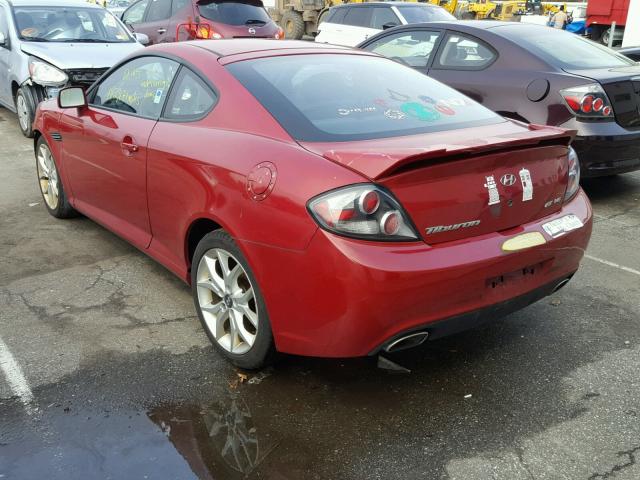 KMHHN66F37U250091 - 2007 HYUNDAI TIBURON GT RED photo 3