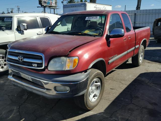 5TBRT341X2S313603 - 2002 TOYOTA TUNDRA ACC BURGUNDY photo 2