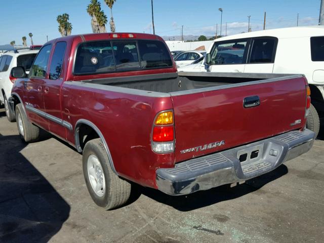 5TBRT341X2S313603 - 2002 TOYOTA TUNDRA ACC BURGUNDY photo 3