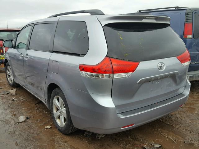 5TDKK3DC1CS180003 - 2012 TOYOTA SIENNA LE SILVER photo 3