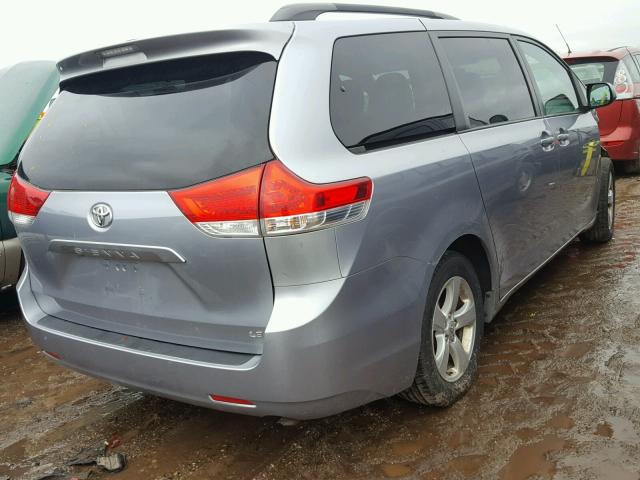 5TDKK3DC1CS180003 - 2012 TOYOTA SIENNA LE SILVER photo 4