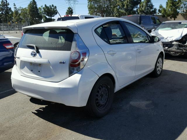 JTDKDTB34C1521338 - 2012 TOYOTA PRIUS C WHITE photo 4