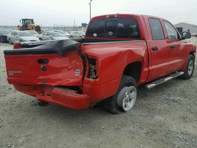 1D7HE48NX8S543390 - 2008 DODGE DAKOTA QUA RED photo 4