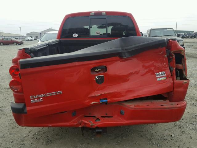 1D7HE48NX8S543390 - 2008 DODGE DAKOTA QUA RED photo 9