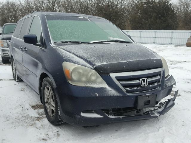 5FNRL38405B060277 - 2005 HONDA ODYSSEY EX BLUE photo 1