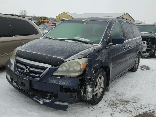 5FNRL38405B060277 - 2005 HONDA ODYSSEY EX BLUE photo 2