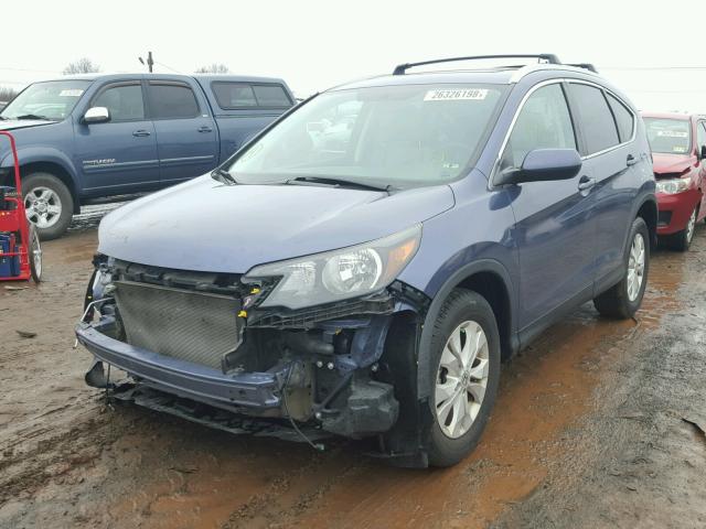 2HKRM4H78DH608202 - 2013 HONDA CR-V EXL BLUE photo 2