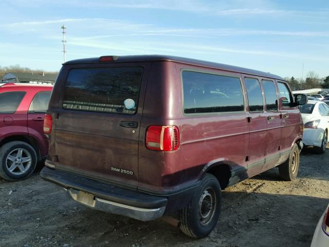 2B4JB25YX2K137552 - 2002 DODGE RAM WAGON MAROON photo 4