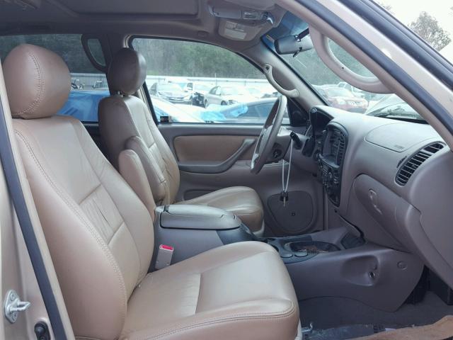 5TDZT34AX5S250336 - 2005 TOYOTA SEQUOIA SR TAN photo 5