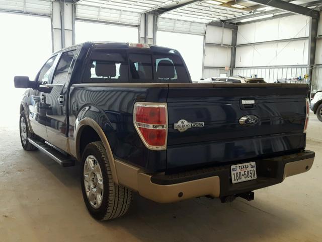 1FTFW1CT0EKE43328 - 2014 FORD F150 SUPER BLUE photo 3