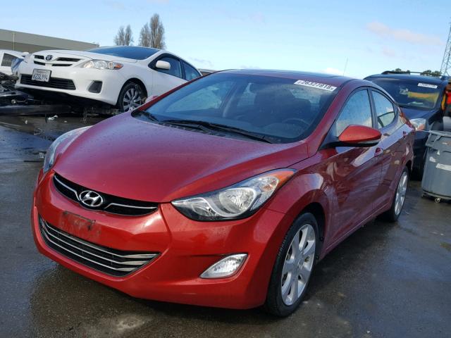 KMHDH4AE7DU801918 - 2013 HYUNDAI ELANTRA GL RED photo 2