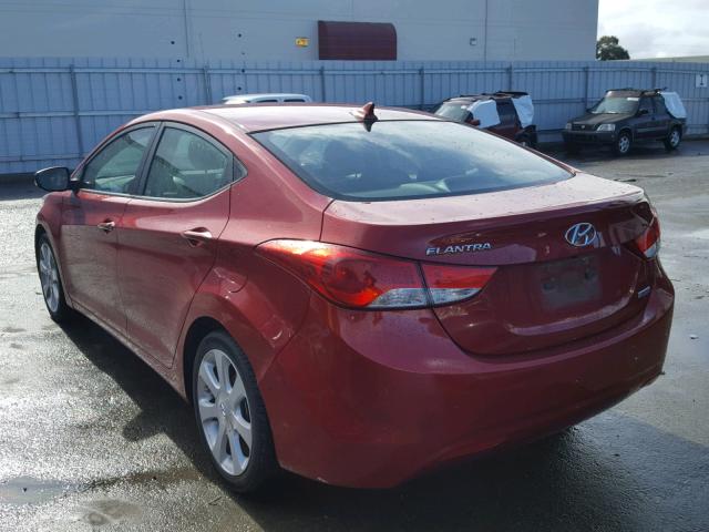 KMHDH4AE7DU801918 - 2013 HYUNDAI ELANTRA GL RED photo 3