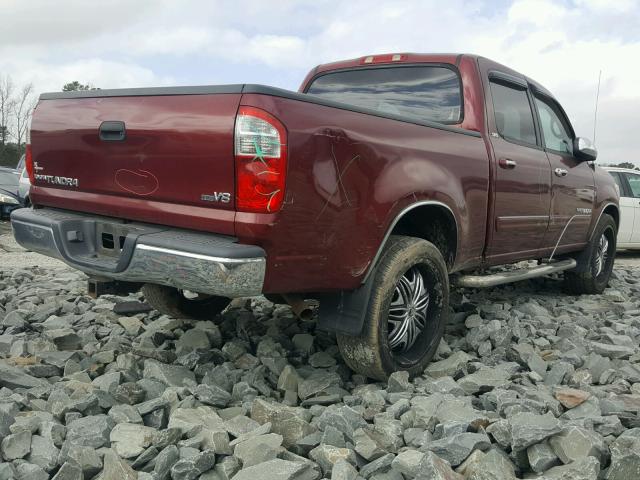 5TBET34136S535243 - 2006 TOYOTA TUNDRA DOU RED photo 4