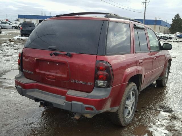 1GNDT13SX42277803 - 2004 CHEVROLET TRAILBLAZE RED photo 4