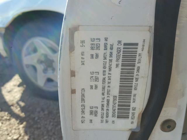 2B3HD46T9TH279658 - 1996 DODGE INTREPID WHITE photo 10