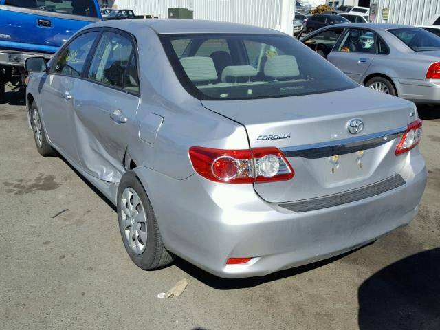 JTDBU4EE6B9140383 - 2011 TOYOTA COROLLA BA SILVER photo 3