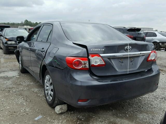 2T1BU4EE8CC827733 - 2012 TOYOTA COROLLA BA GRAY photo 3